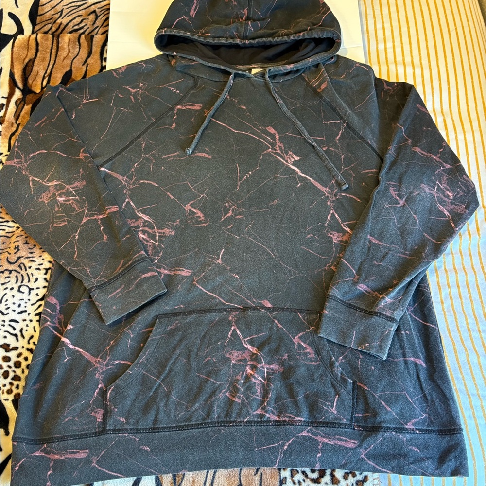 Torrid Black Marble Everyday Fleece Hoodie Size: L (14-16)‎ 1 Lightweight, Soft